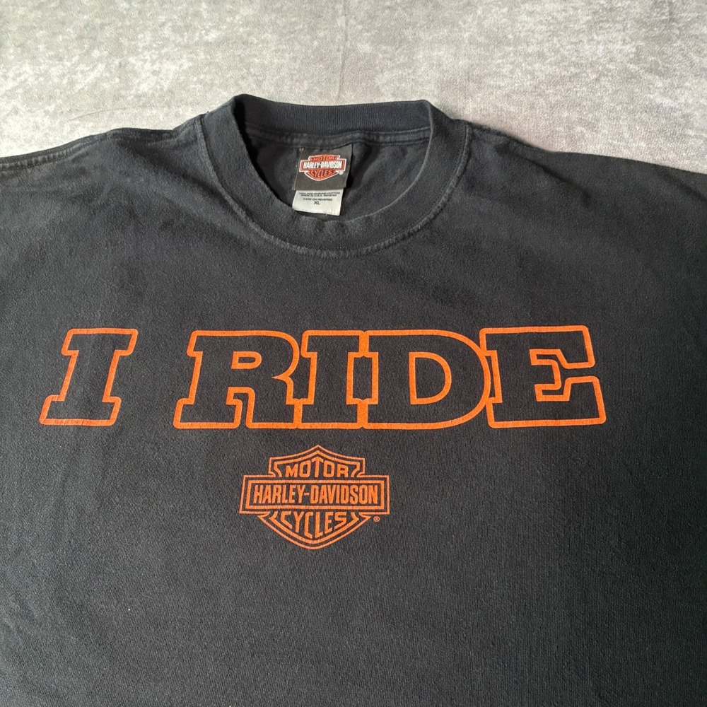 Vintage Harley Davidson I Ride Columbia Motorcycle Vancouver WA T-Shirt XL Black
